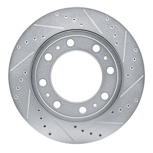 Ram 3500 Brake Rotor (1) - Rear Right - R1 Concepts - Drilled & Slotted - Silver - `19-`25